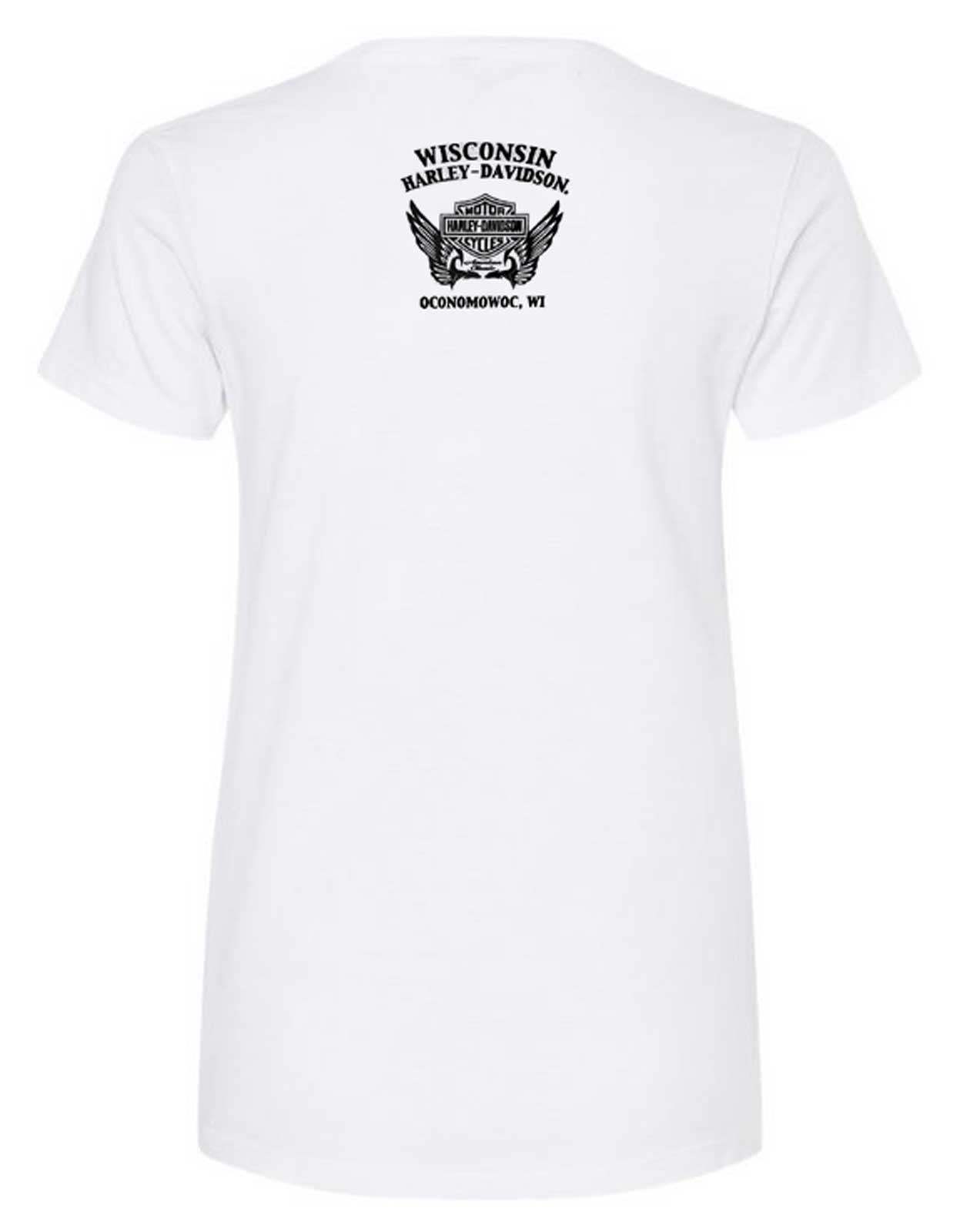 Harley-Davidson Free Shipping - Harley-Davidson Women's Foil Print Unify Short Sleeve V-Neck Tee - White - Free Shipping on many products plus Orders Over $99