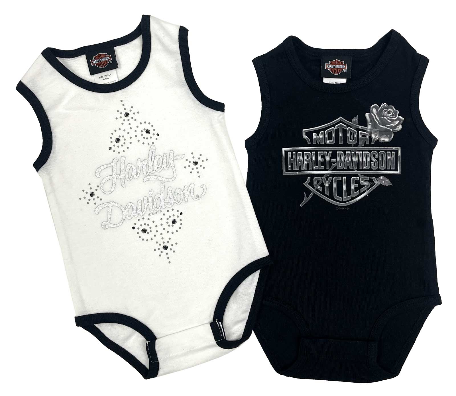Harley-Davidson Baby Girls' 2-Piece Infant Sleeveless Ribbed Bodysuit Set - Wisconsin Harley-Davidson