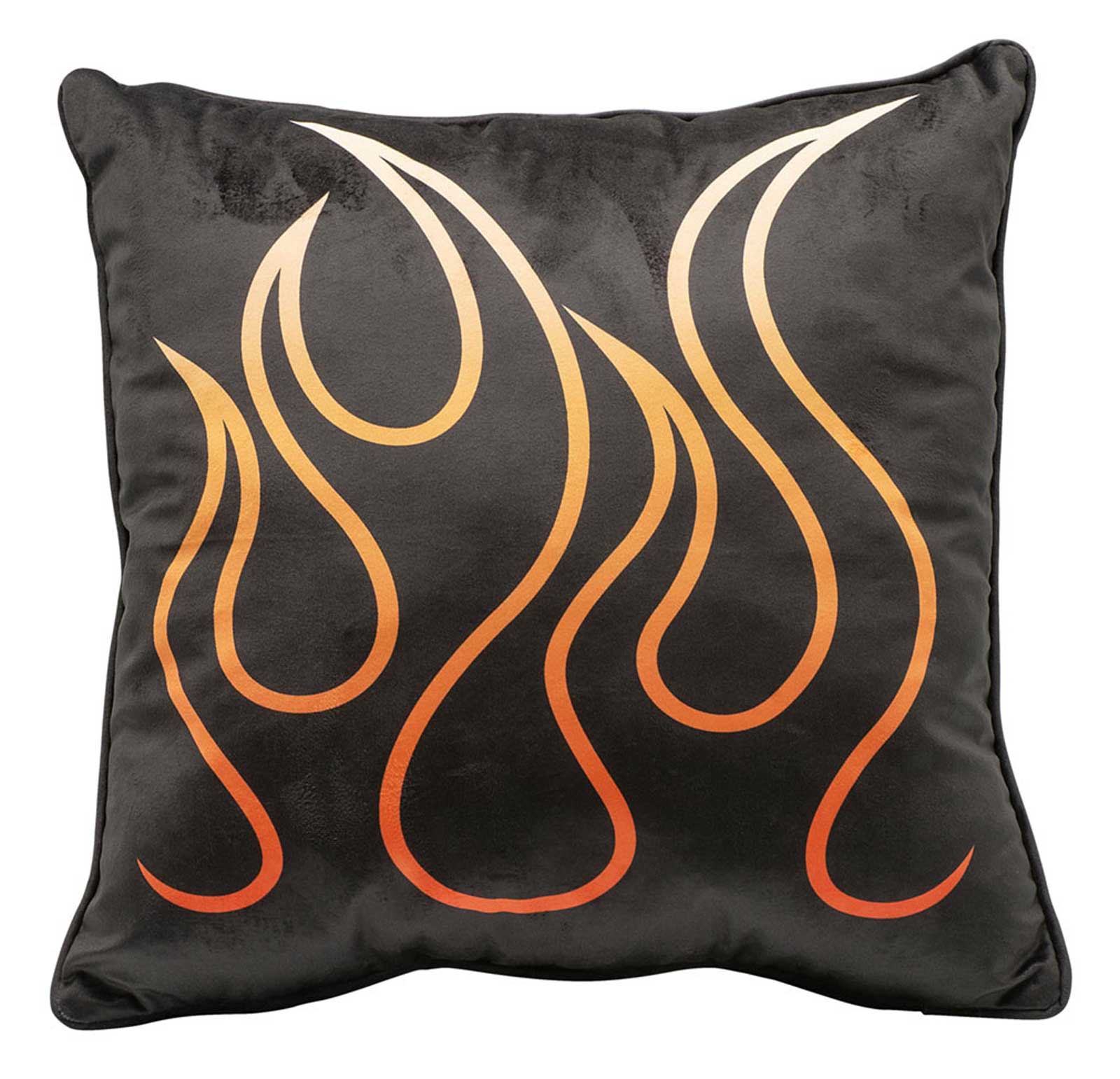 Harley-Davidson Flames Embossed Bar & Shield Fleece Decorative Pillow - Black - Wisconsin Harley-Davidson