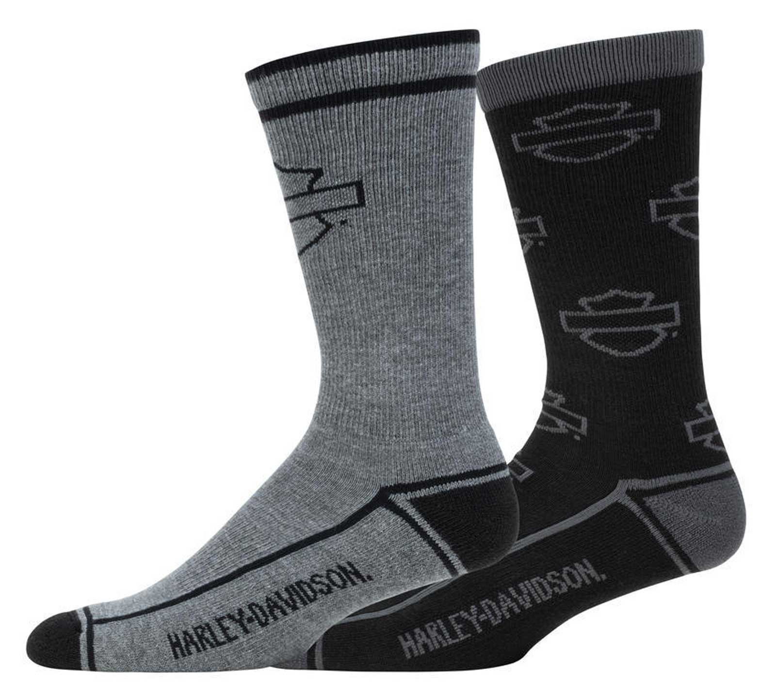 Harley-Davidson Men's 2-Pack Open Bar & Shield Moisture Wicking Riding Socks - Wisconsin Harley-Davidson