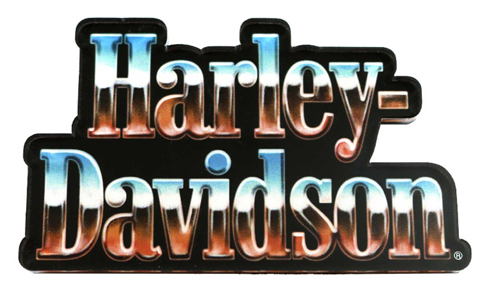 Harley-Davidson Shiny & New Script Hard Acrylic Magnet - 4 x 2.5 inches, Black - Wisconsin Harley-Davidson