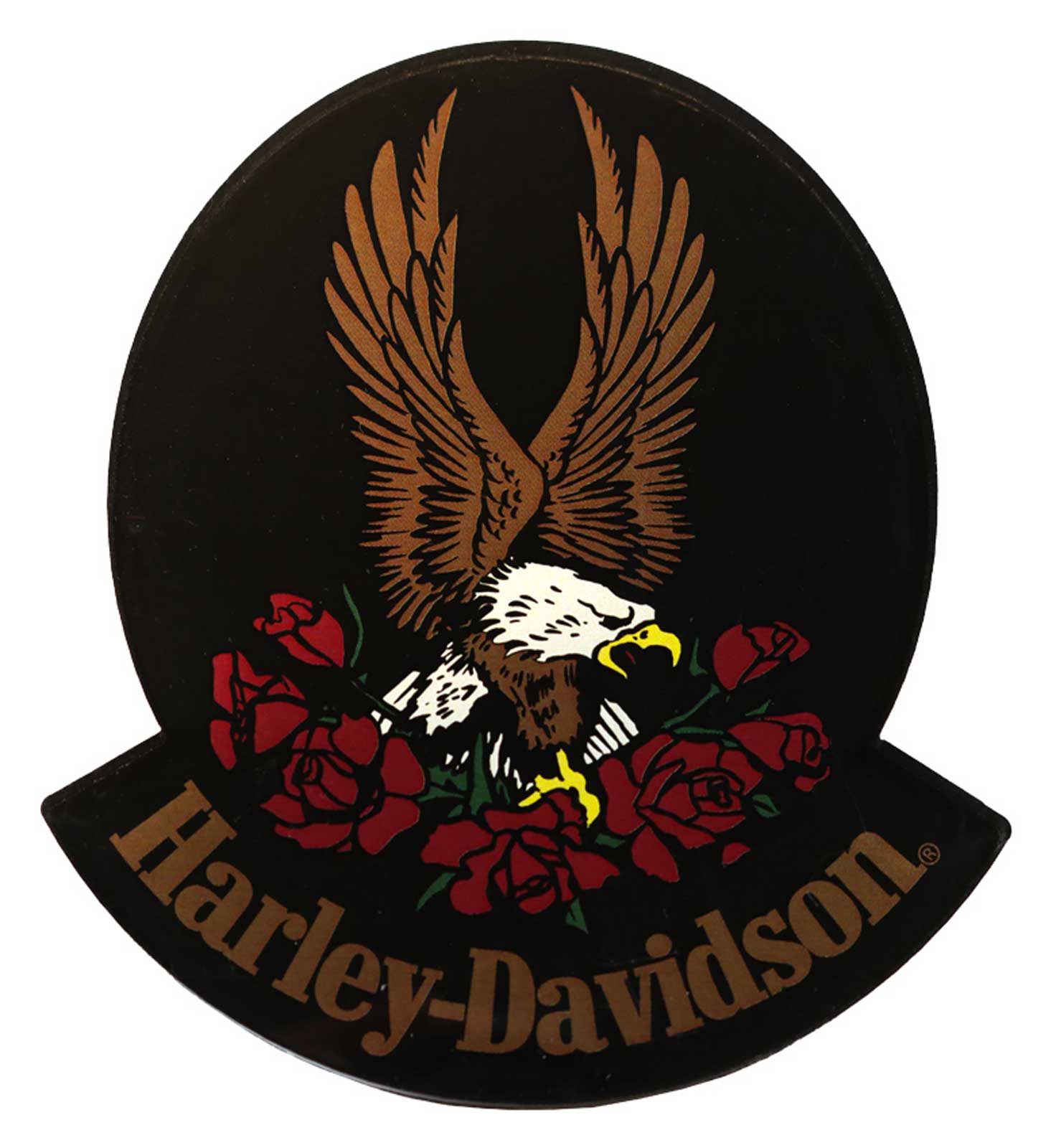Harley-Davidson Red Roses & Eagle Hard Acrylic Magnet - 4 x 3.5 inches, Black - Wisconsin Harley-Davidson
