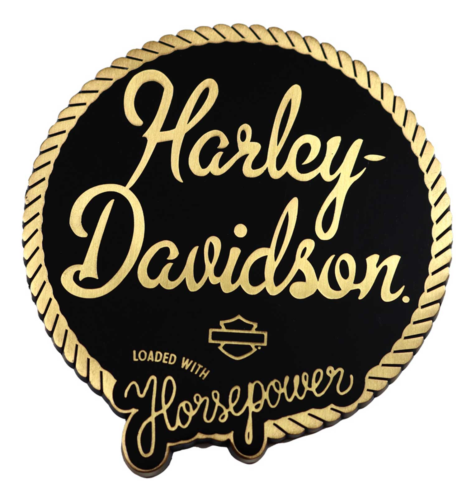 Harley-Davidson Horsepower Heavy-Duty Metal Magnet - 3 inches - Black & Gold - Wisconsin Harley-Davidson