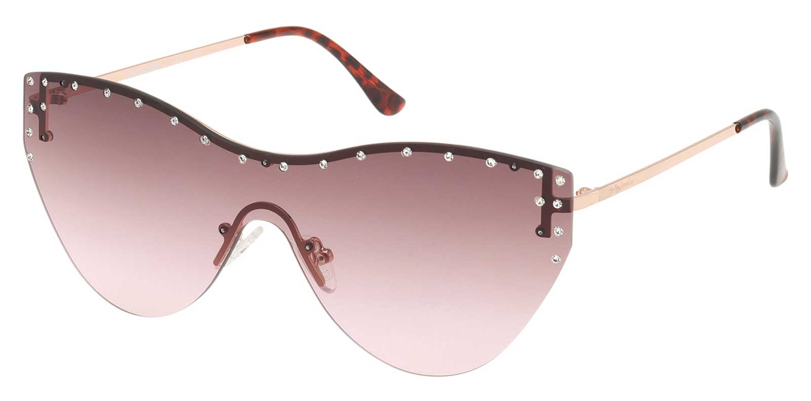 Harley-Davidson Women's Cat-Eye Rhinestone Sunglasses, Gradient Burgundy Lens - Wisconsin Harley-Davidson