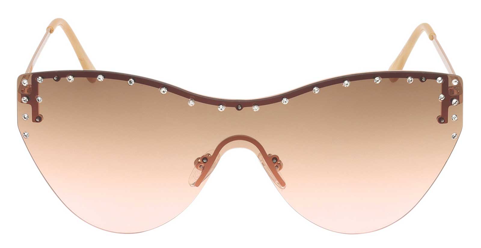Harley-Davidson Women's Cat-Eye Rhinestone Sunglasses, Gradient Brown/Pink Lens - Largest Selection of Harley-Davidson Products