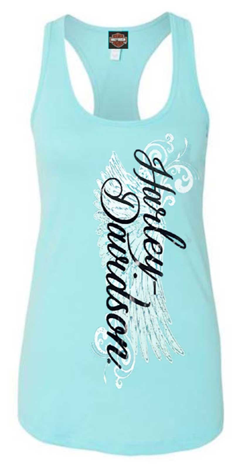 Harley-Davidson Women's Road Diva Sleeveless Racerback Tank Top, Tahiti Blue - Wisconsin Harley-Davidson