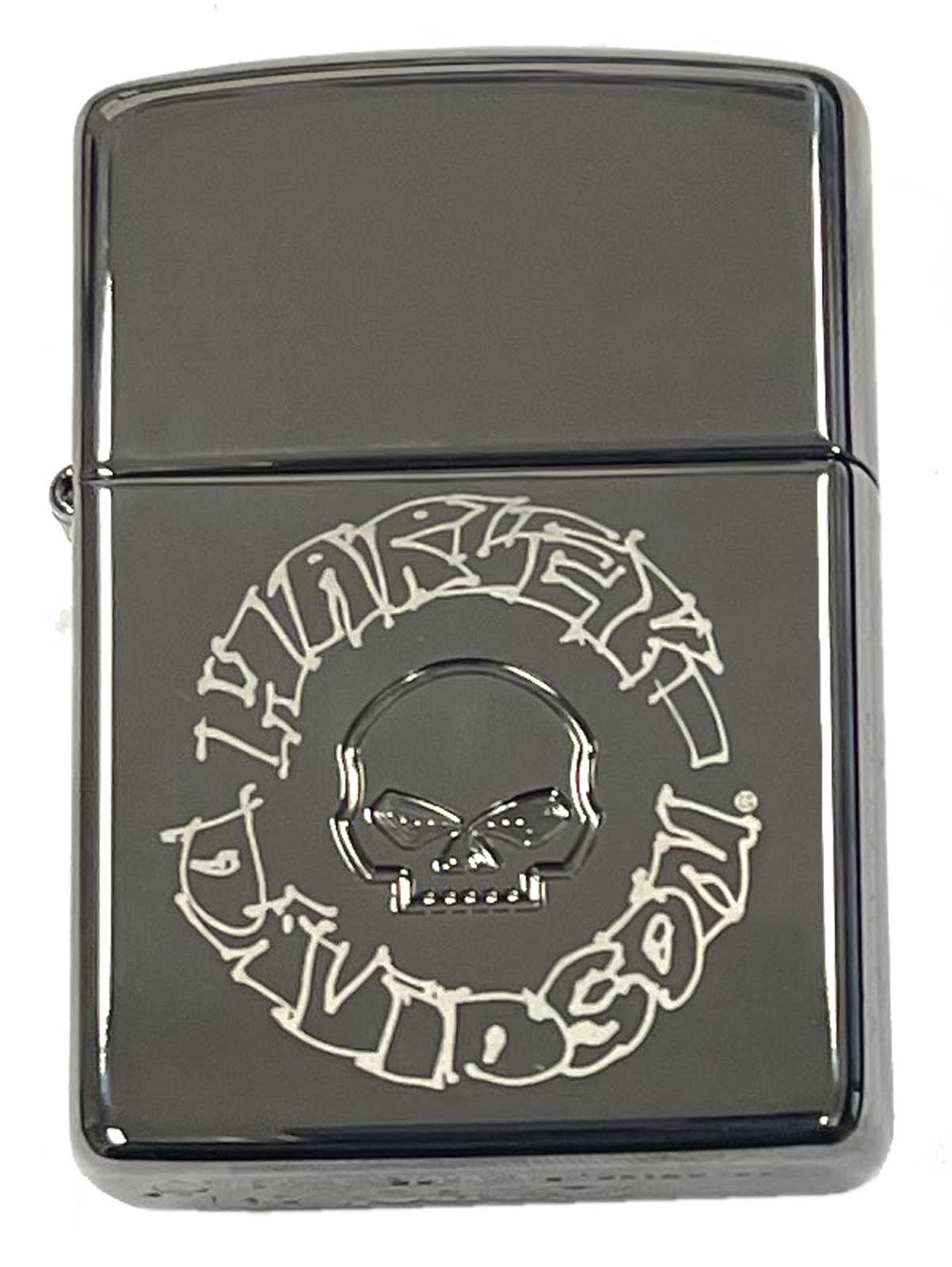Harley-Davidson Willie G Skull Sketch Zippo Lighter - High Gloss Black - Wisconsin Harley-Davidson