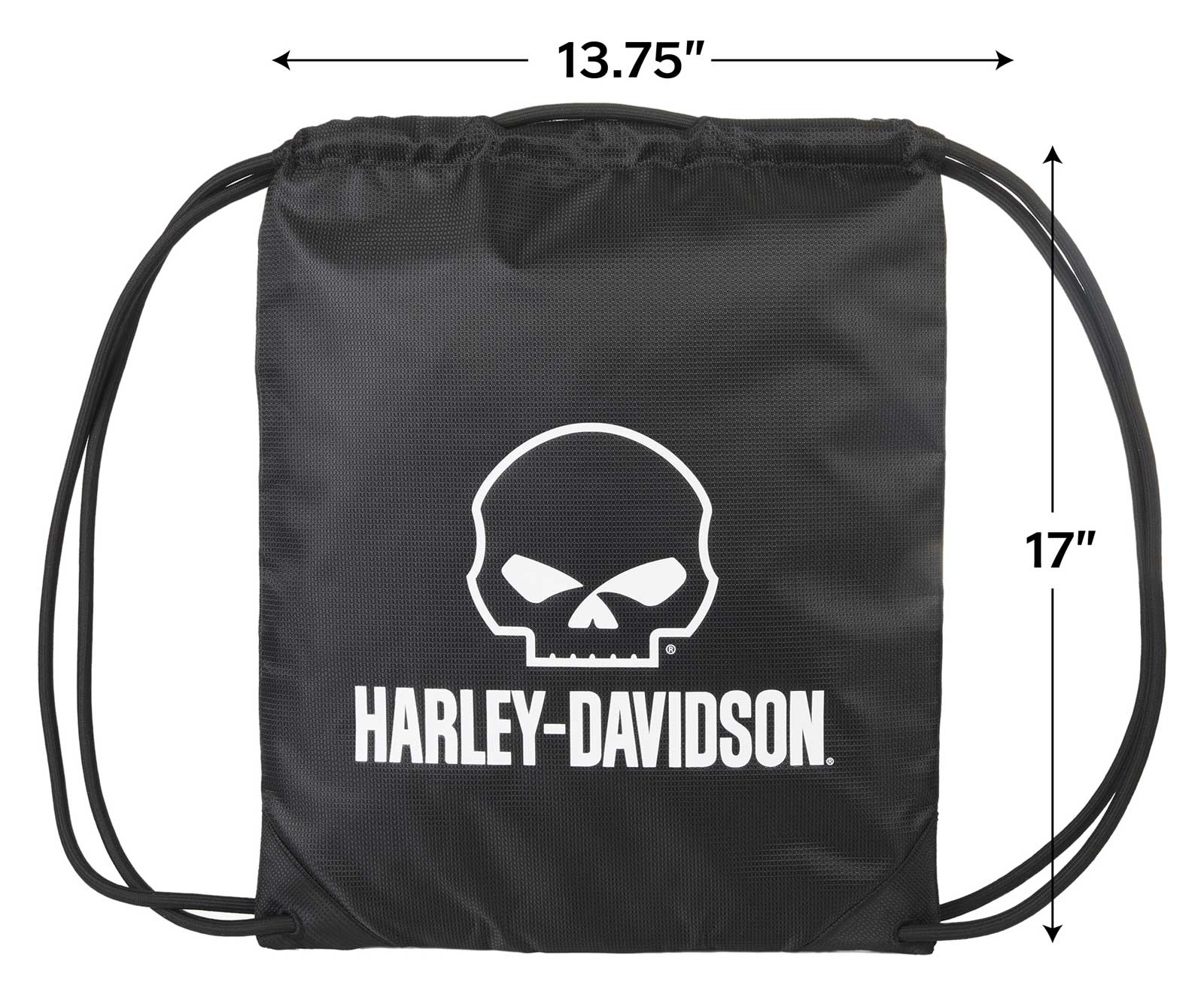 Harley-Davidson Willie G Skull Logo Rugged Polyester Quick-Draw Backpack - Black - No Hassle Returns at Wisconsin Harley