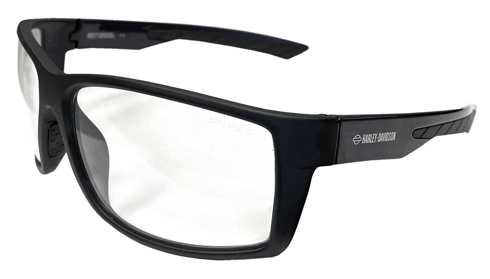 Harley-Davidson Men's Tech Square Sunglasses, Matte Black Frames & Clear Lenses - Wisconsin Harley-Davidson