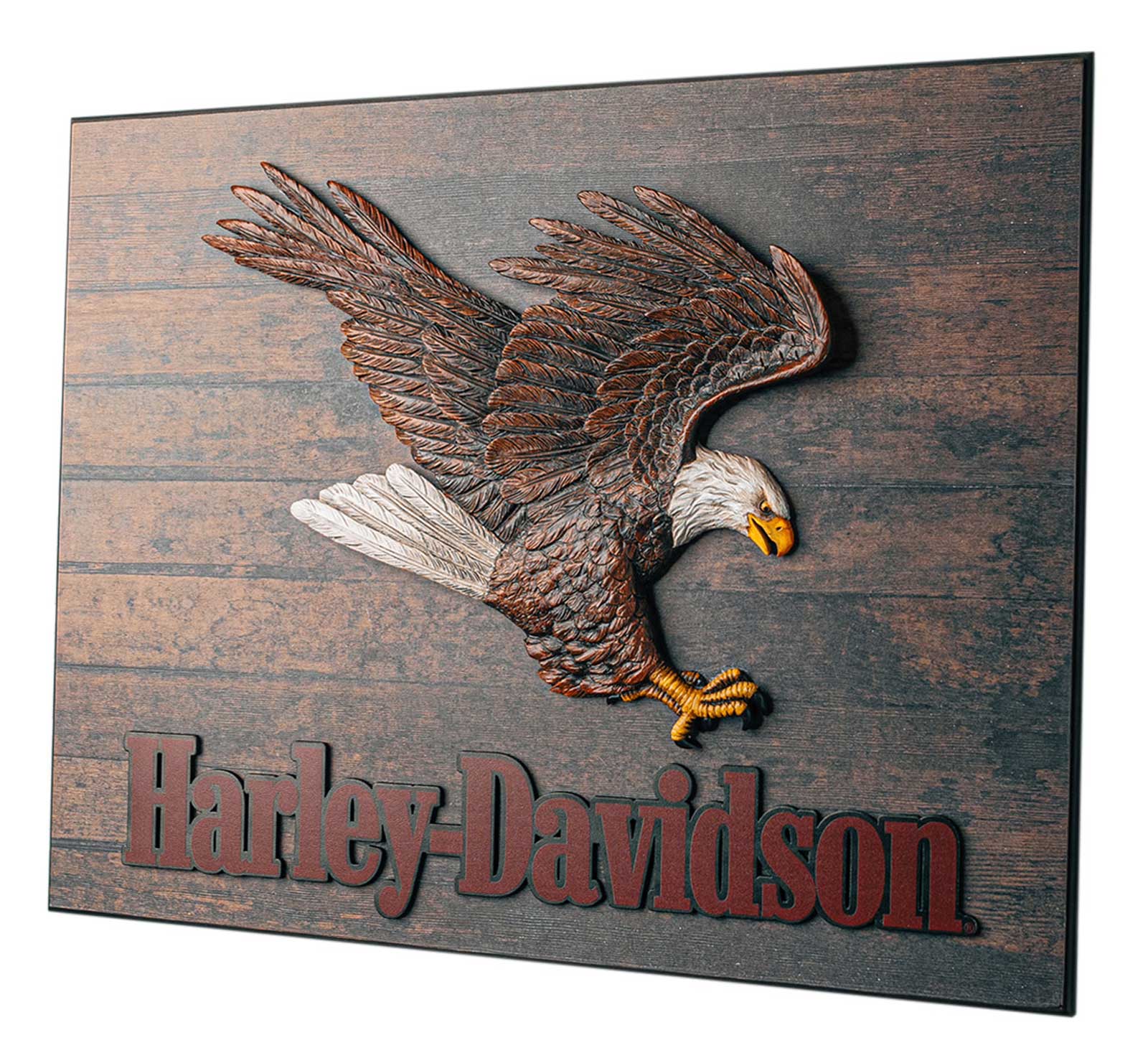 Harley-Davidson® Hand Painted Resin Swooping Eagle Wooden Pub Sign