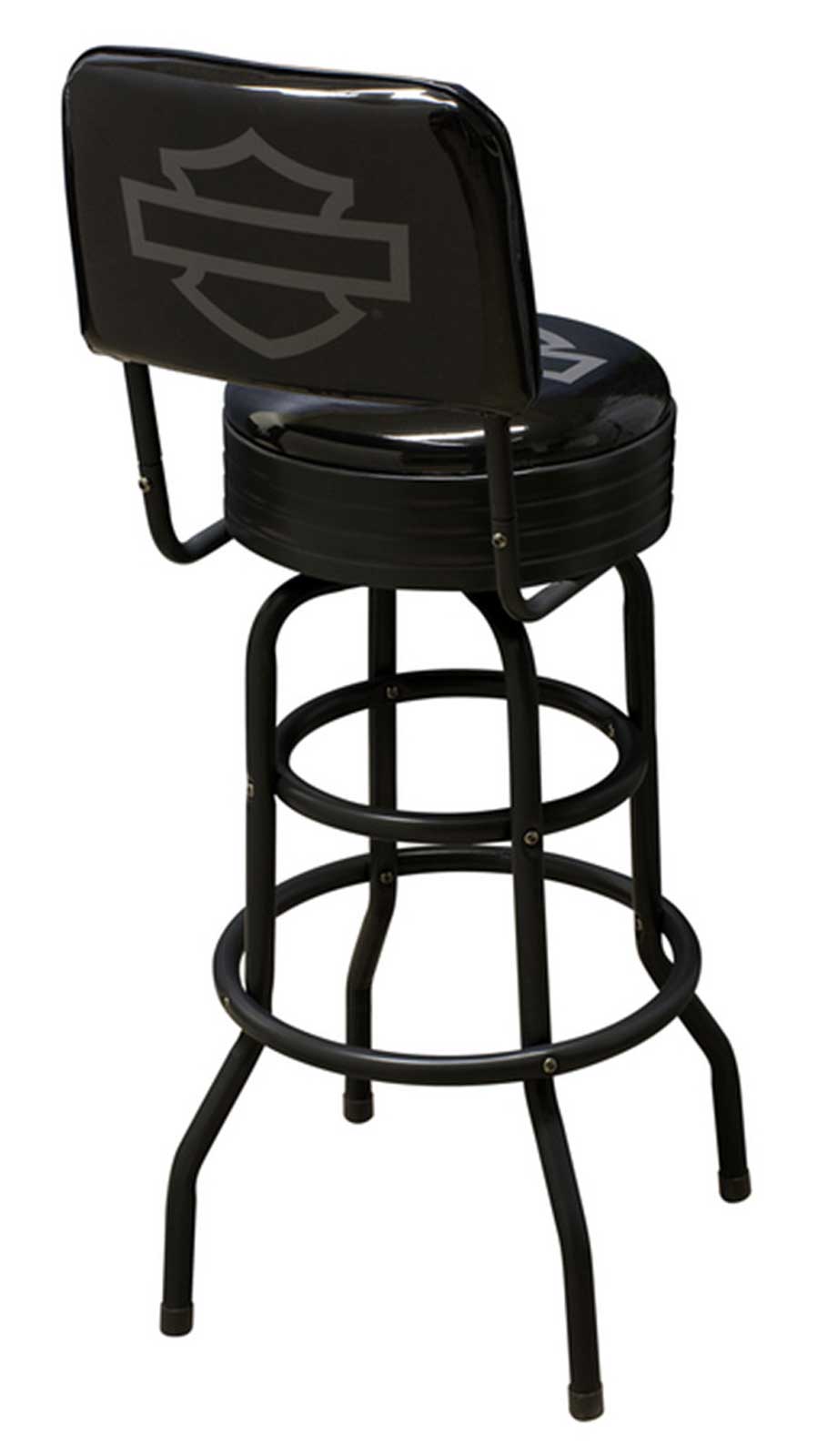 Harley-Davidson Free Shipping - Harley-Davidson Open Bar & Shield Bar Stool w/ Backrest, Steel Frame - Black - Free Shipping on many products plus Orders Over $99