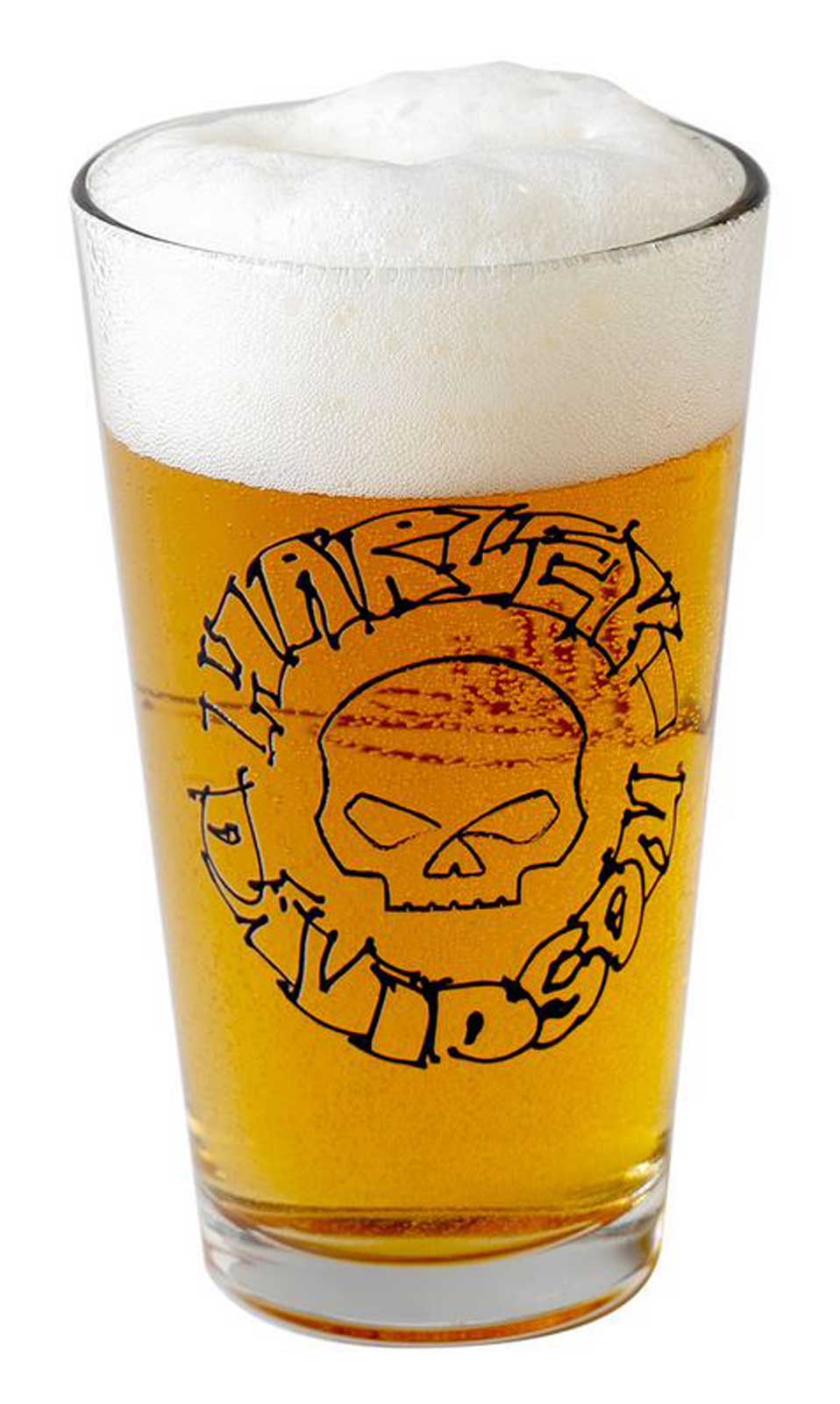 Harley-Davidson 3D Willie G Skull Sketch Digital Graphic Pint Glass - 16 oz. - Wisconsin Harley-Davidson