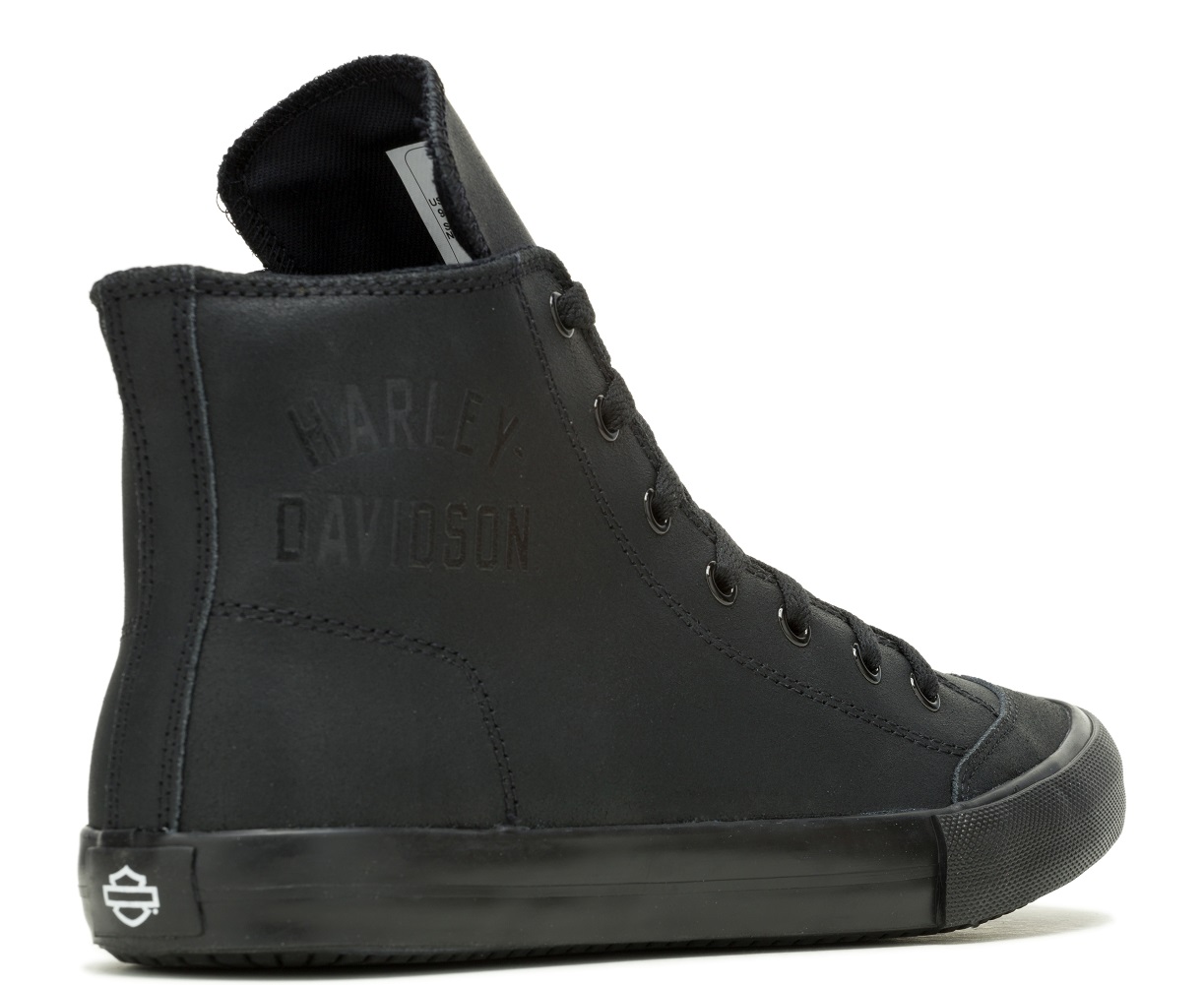 Harley-Davidson Men's Nathan High-Top Black or White Leather Sneakers, D93900 - No Hassle Returns at Wisconsin Harley