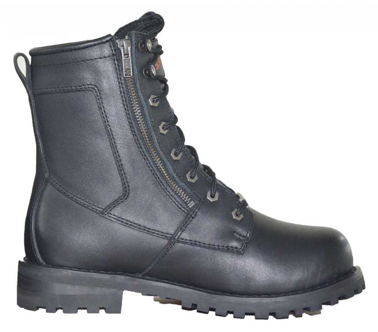 Unik Just for Bikers Men's Premium Leather Zipper Motorcycle Boots