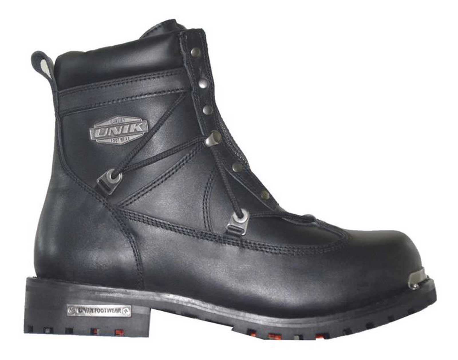 Unik Just for Bikers Men's Premium Leather Short Motorcycle Boots, Classic Black 10006-M - Wisconsin Harley-Davidson