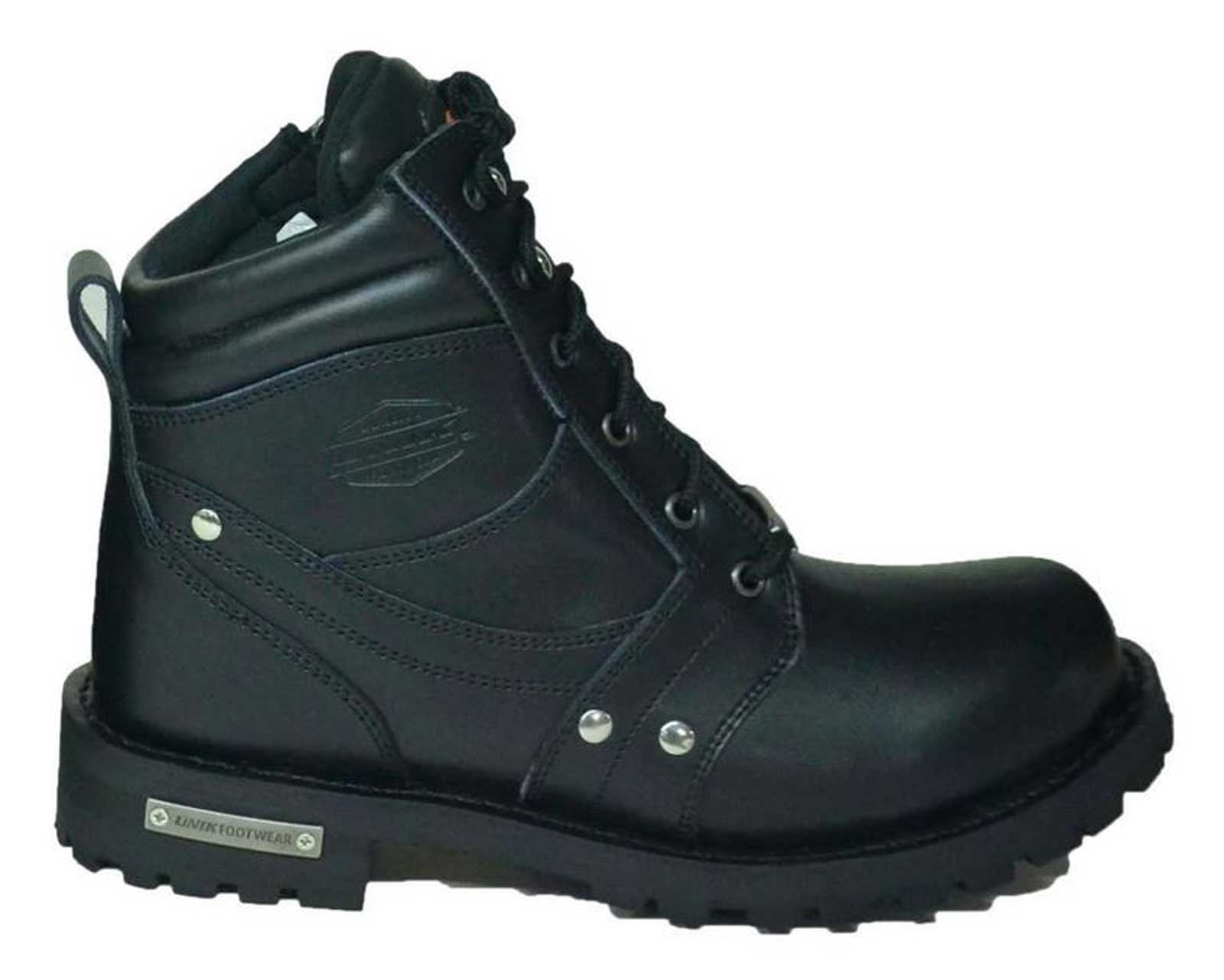 Unik Just for Bikers Men's Premium Leather Short Motorcycle Boots, Classic Black 10005-M - Wisconsin Harley-Davidson