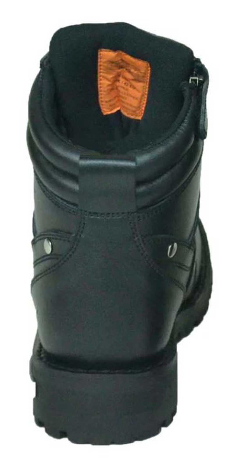 Unik Just for Bikers Men's Premium Leather Short Motorcycle Boots, Classic Black 10005-M - No Hassle Returns at Wisconsin Harley