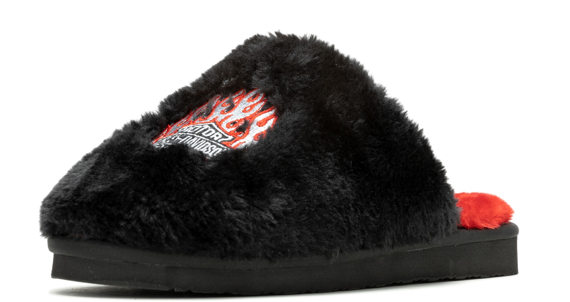 Harley-Davidson Free Shipping - Harley-Davidson Women's Barela Flame Logo Fur House Slippers , D84801 - Free Shipping on many products plus Orders Over $99
