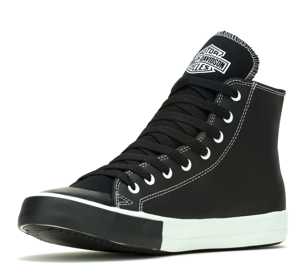 Harley-Davidson® Men's Baxter High-Top #1 Black Leather Sneakers