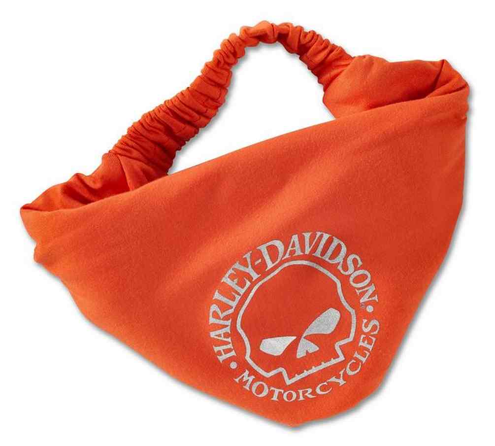 Harley-Davidson Women's Metallic Willie G Skull Head Wrap, Orange 99402-24VW - Wisconsin Harley-Davidson