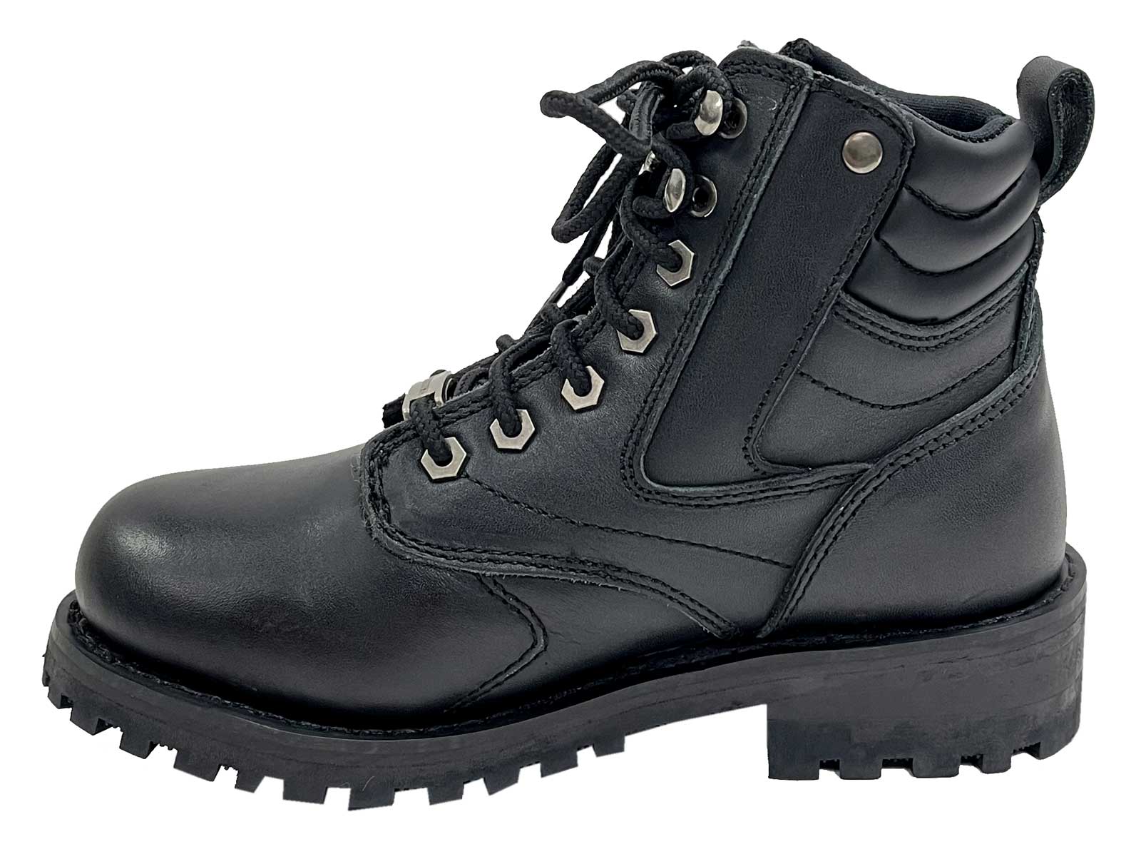 Unik Women's Premium Cowhide Leather Motorcycle Boots, Black 12003-L - No Hassle Returns at Wisconsin Harley