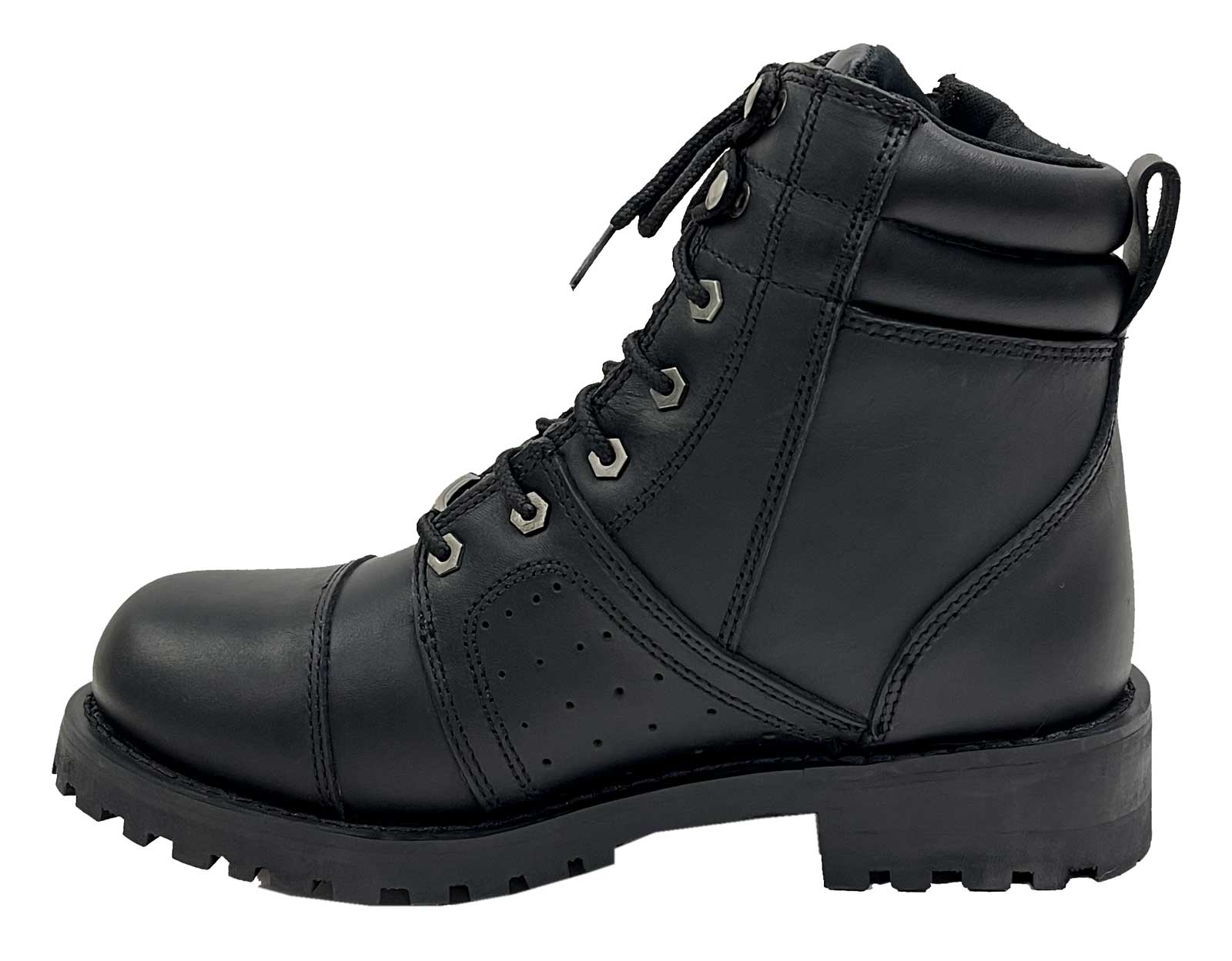 Unik Women's Premium Cowhide Leather Motorcycle Boots, Black 12002-L - No Hassle Returns at Wisconsin Harley