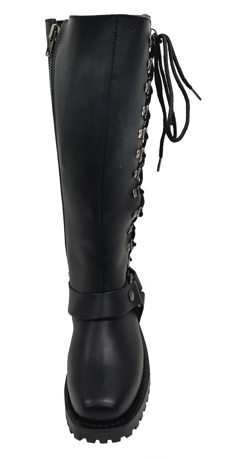 Harley-Davidson Free Shipping - Unik Women's Premium Leather Laced Tall Motorcycle Boots - Black 12000-L - Free Shipping on many products plus Orders Over $99