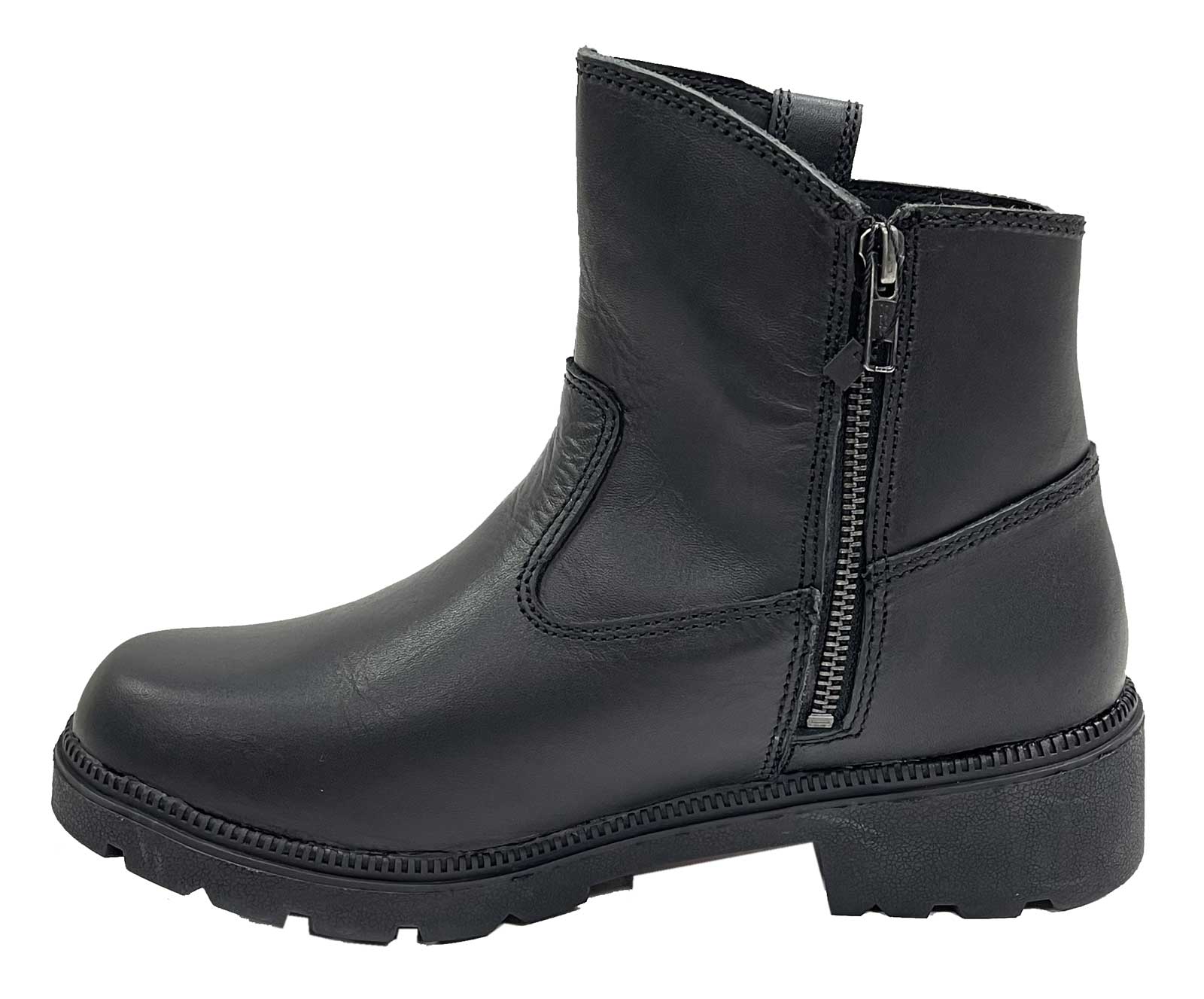 Unik Women's Premium Leather Short Motorcycle Boots - Black 12010-00 - No Hassle Returns at Wisconsin Harley