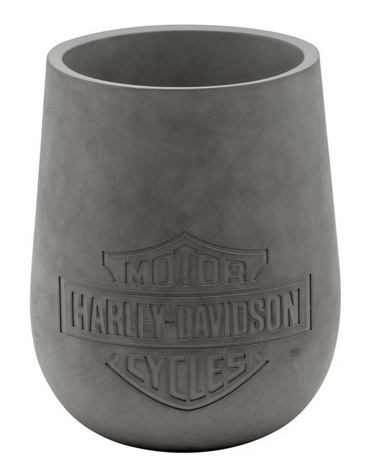 Harley-Davidson® Engraved Bar & Shield Logo Concrete Vase