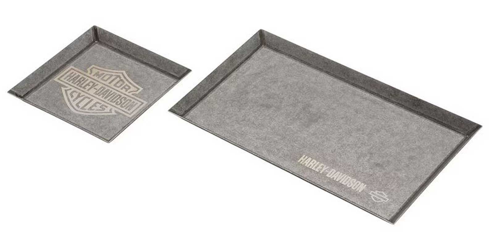 Harley-Davidson Free Shipping - Harley-Davidson Bar & Shield Logo Metal Valet Tray Set – Stainless Steel - Free Shipping on many products plus Orders Over $99