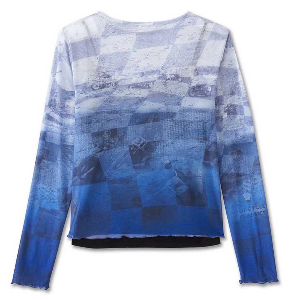 Harley-Davidson® Women's Allover Cool Blue Mesh Long Sleeve