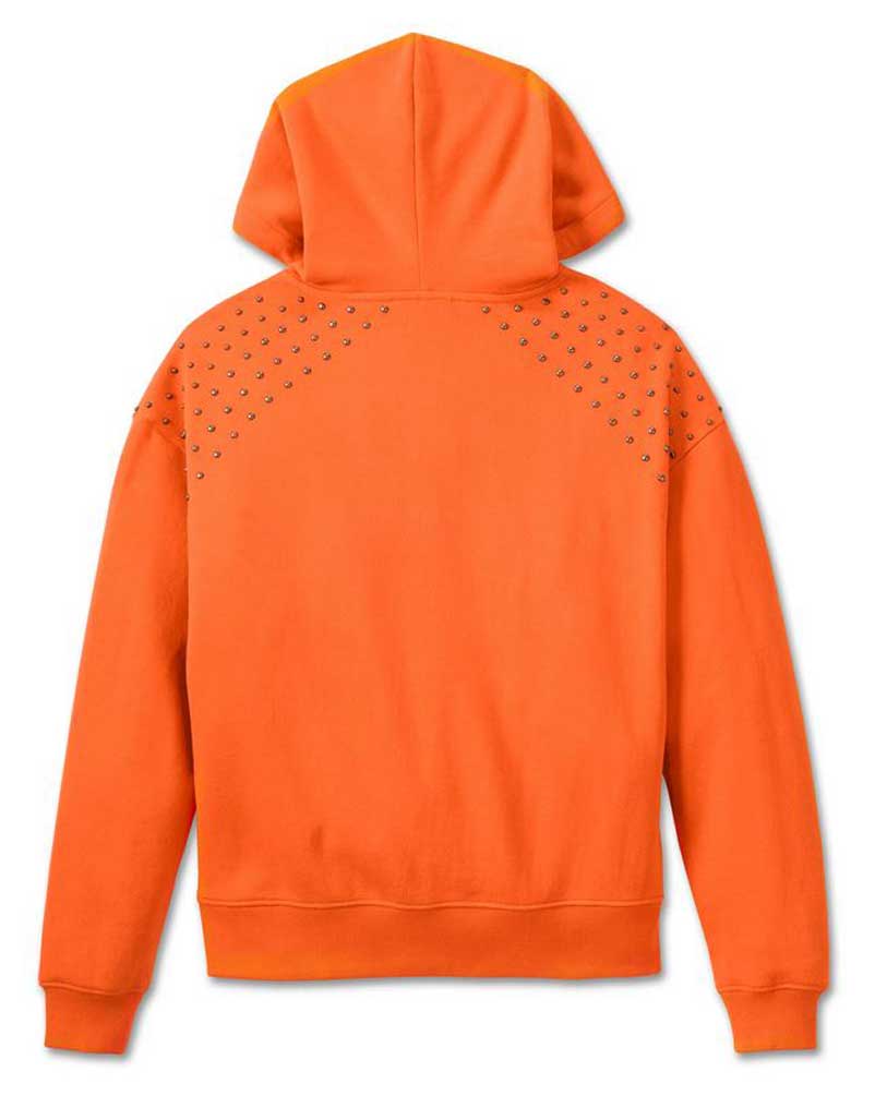 HOUSE OF HOLLAND 売れ筋商品|||ハウスオブホーランド パーカー・スウェットシャツ アウター レディース Sweatshirts Orange Harley-Davidson® Women's Studded Out Pullover Hoodie