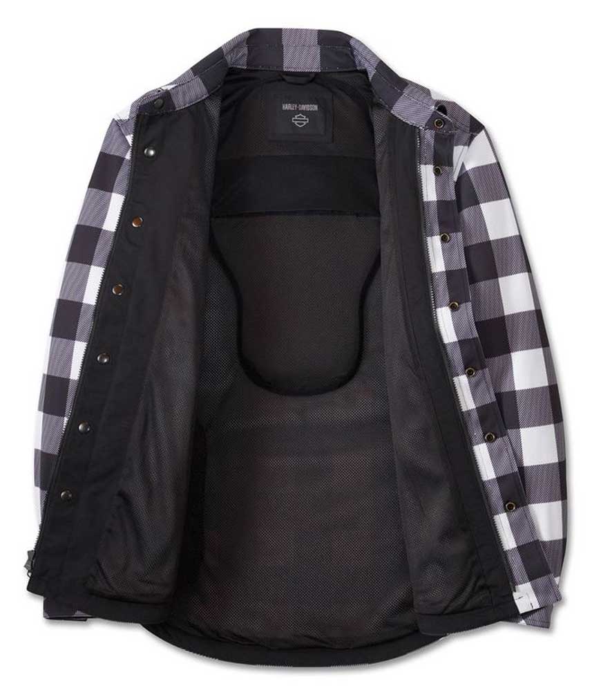 Harley-Davidson Men's Operative Mesh Riding Short Jacket, Black/White 97144-24VM - No Hassle Returns at Wisconsin Harley