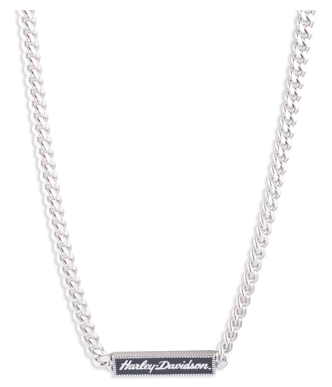 Harley-Davidson Women's 16 in. H-D Name Plate Necklace, Sterling Silver - Wisconsin Harley-Davidson