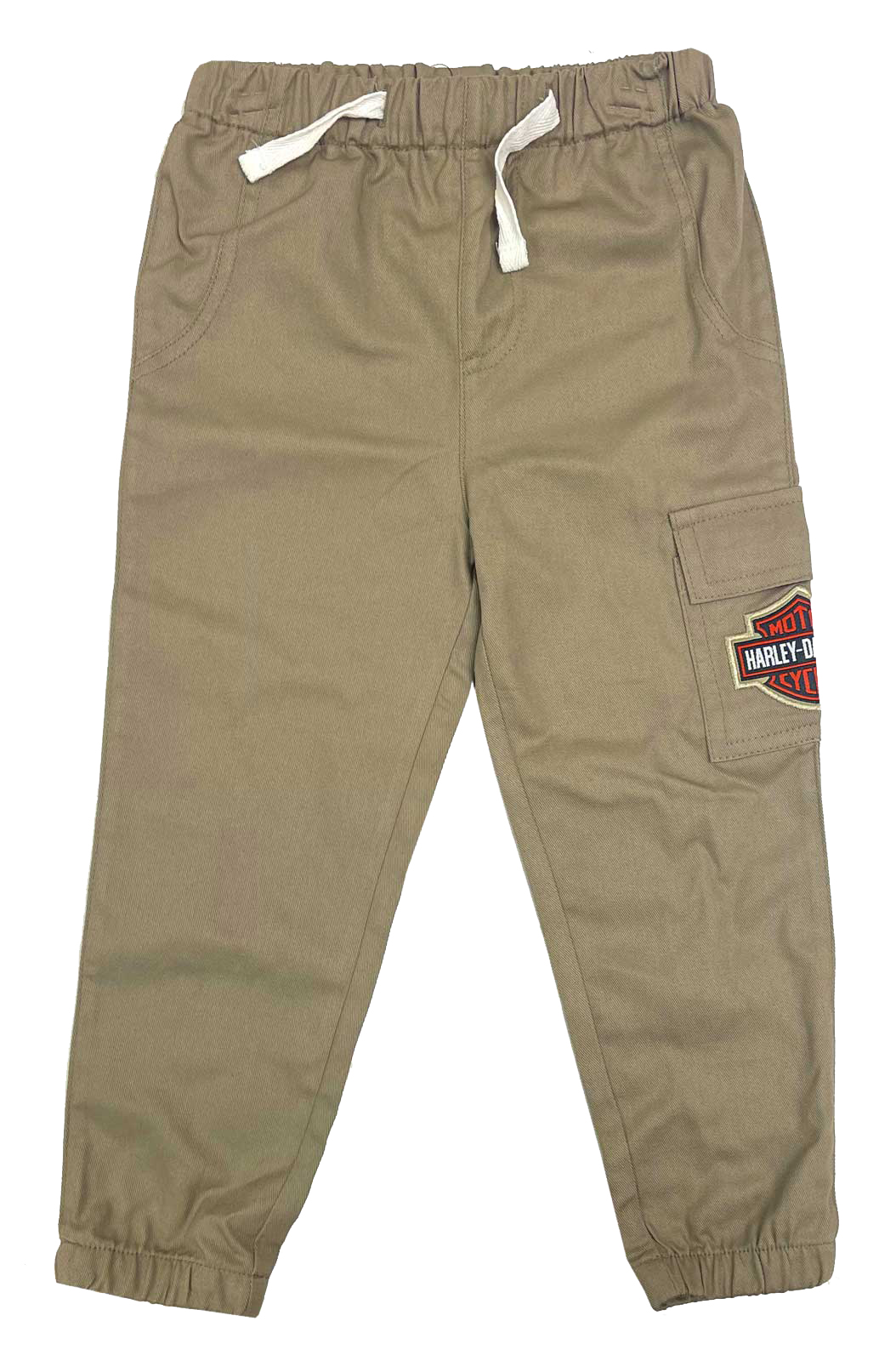Harley-Davidson Little Boys' Bar & Shield Brushed Twill Toddler Cargo Pants, Tan - Wisconsin Harley-Davidson