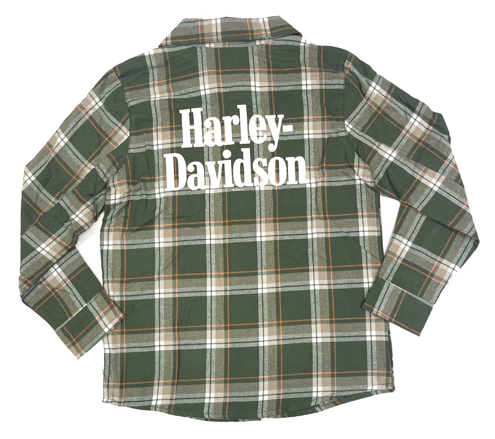 Harley-Davidson Free Shipping - Harley-Davidson Big Boys' Bar & Shield Brushed Plaid Long Sleeve Shirt – Green - Free Shipping on many products plus Orders Over $99