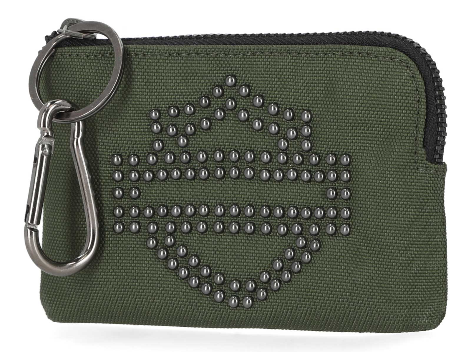 Harley-Davidson Women's Bar & Shield Studded Key Case Polyester Pouch – Olive - Wisconsin Harley-Davidson