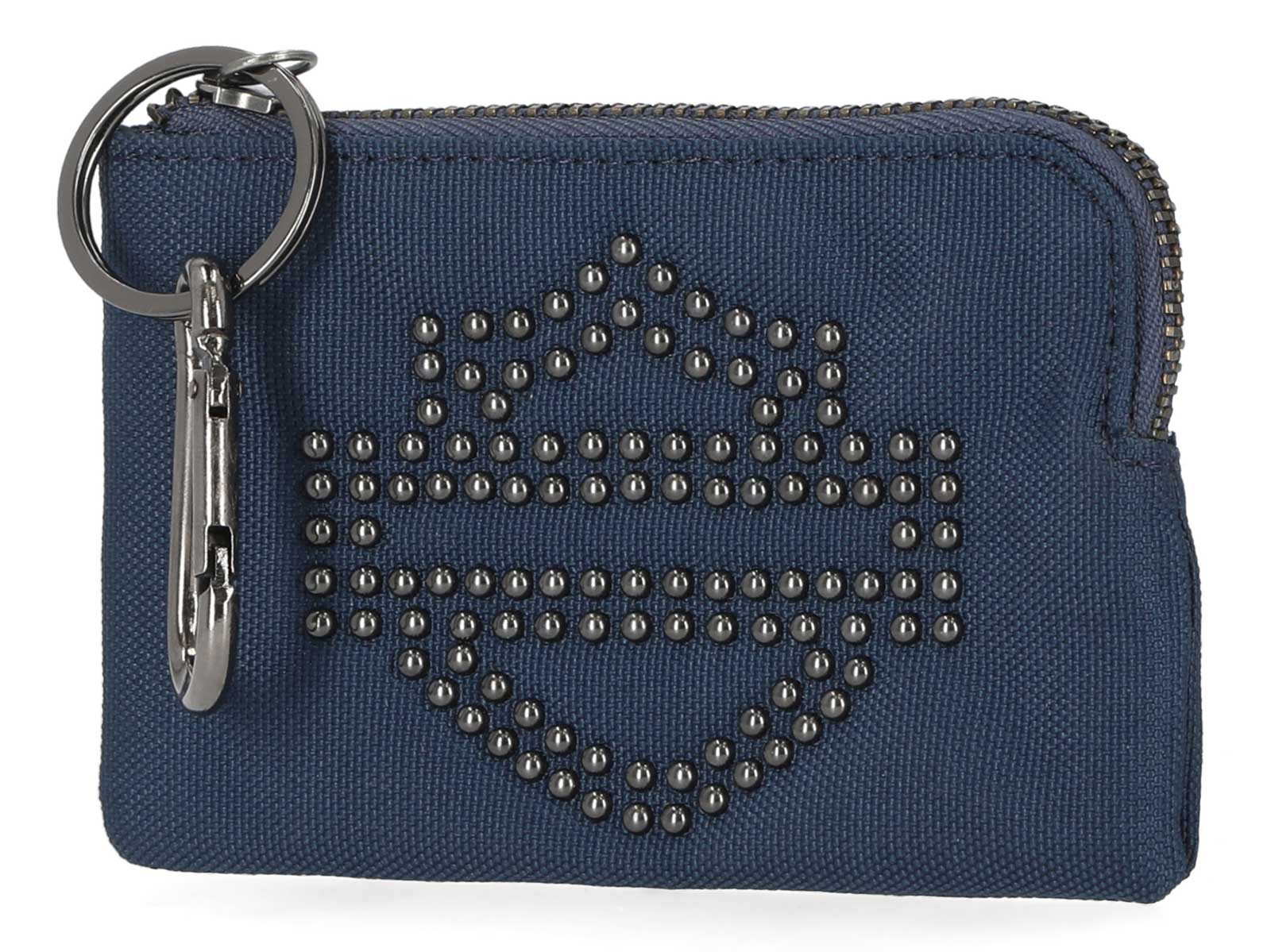 Harley-Davidson Women's Bar & Shield Studded Key Case Polyester Pouch – Navy - Wisconsin Harley-Davidson