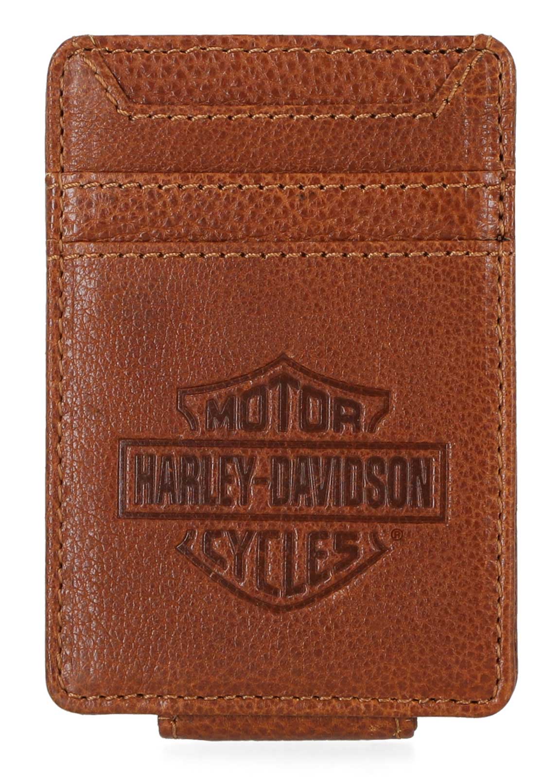 ウォレット。ハーレー、アメリカン Harley-Davidson® Men's Bar & Shield Front Pocket Leather Money