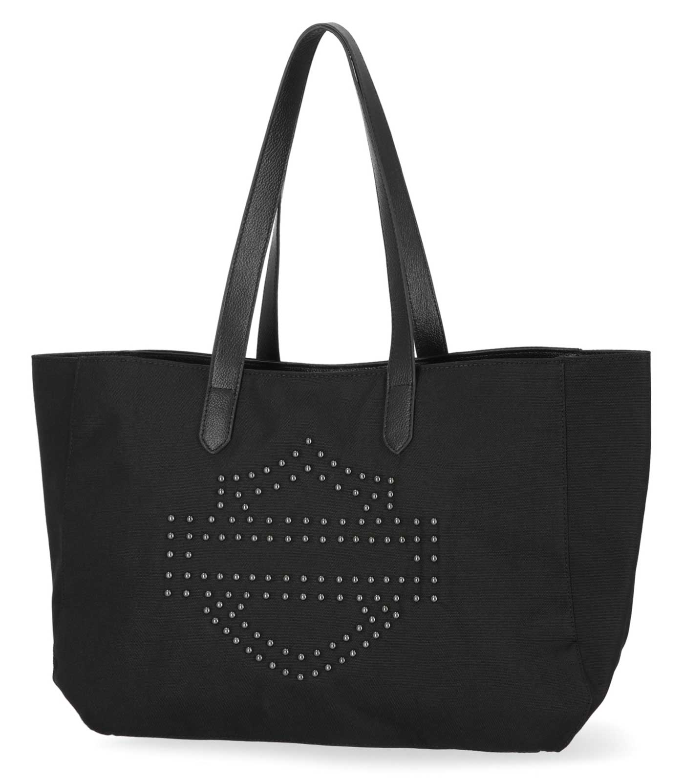 Harley-Davidson Women's Studded Bar & Shield Logo Tote Bag Purse - Black - Wisconsin Harley-Davidson