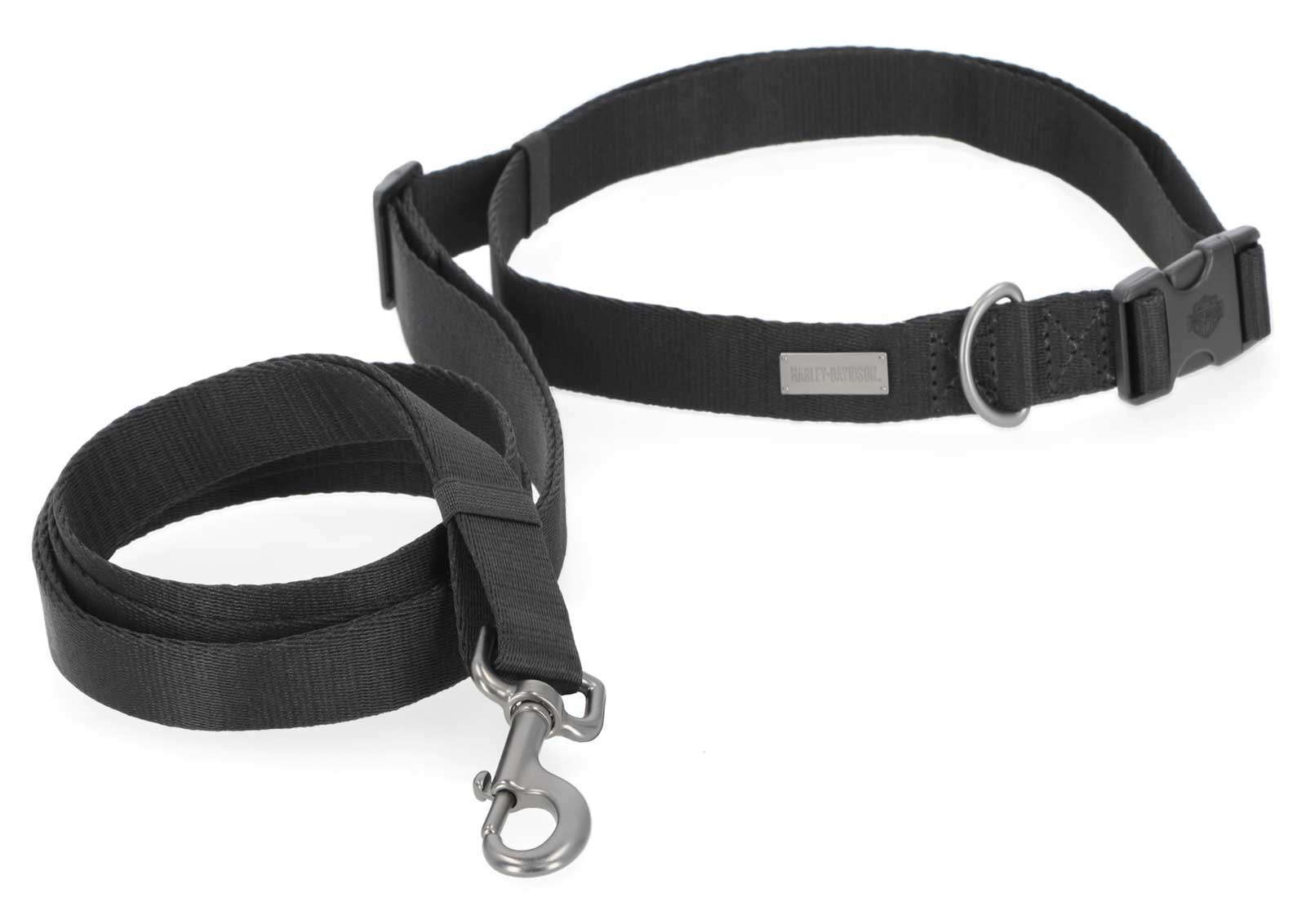 Harley-Davidson Handsfree H-D Nylon Web Leash w/ Adjustable Belt - Black - Wisconsin Harley-Davidson