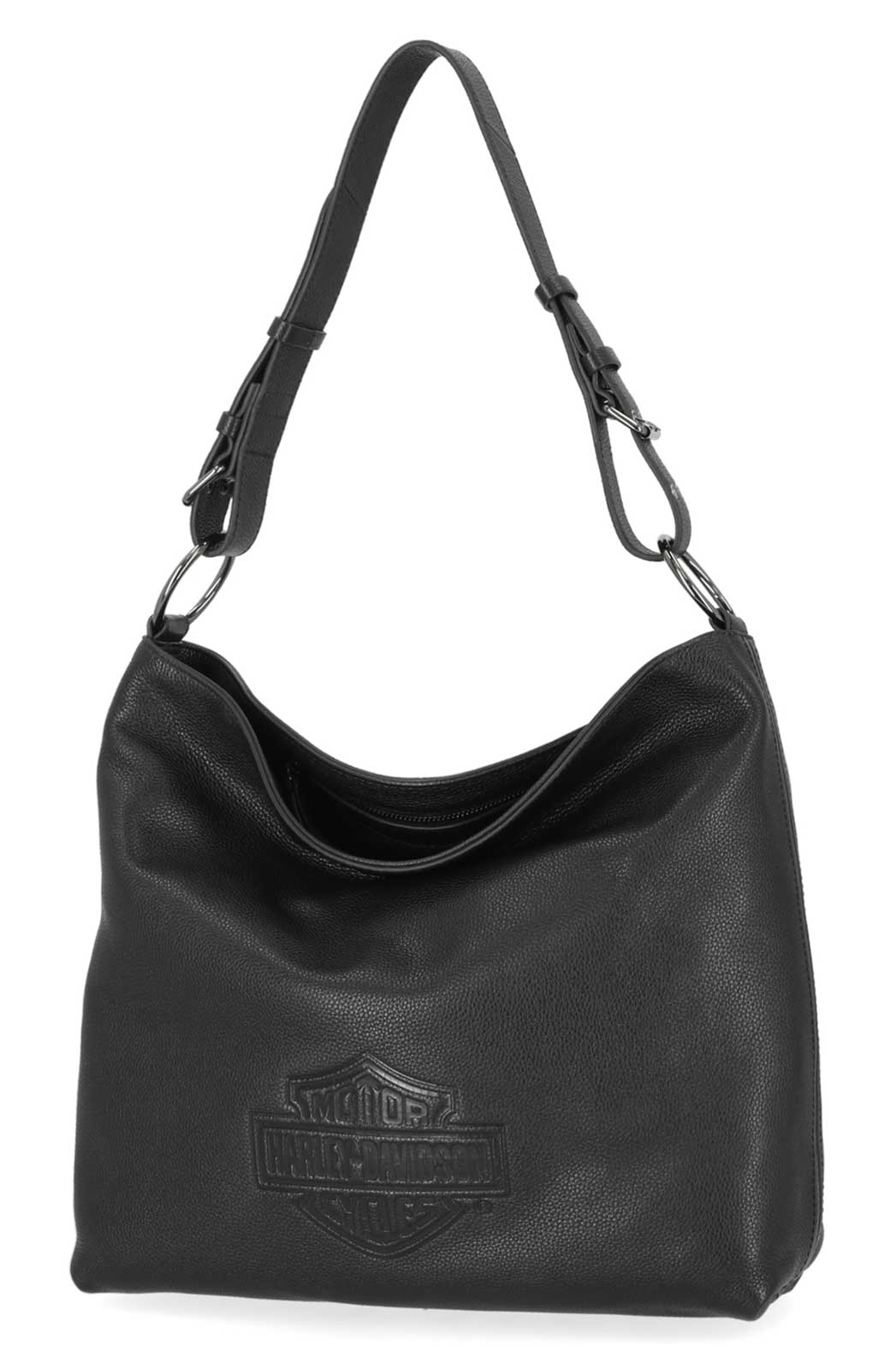 Harley-Davidson Women's Rebel Pebble Bar & Shield Bucket HOBO Purse, Black - Wisconsin Harley-Davidson