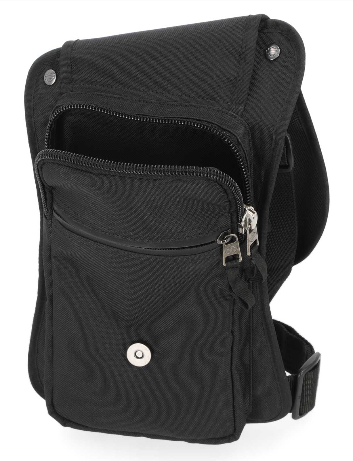 Harley-Davidson Men's Bar & Shield Polyester Shoulder Thigh Pack Bag, Black - No Hassle Returns at Wisconsin Harley