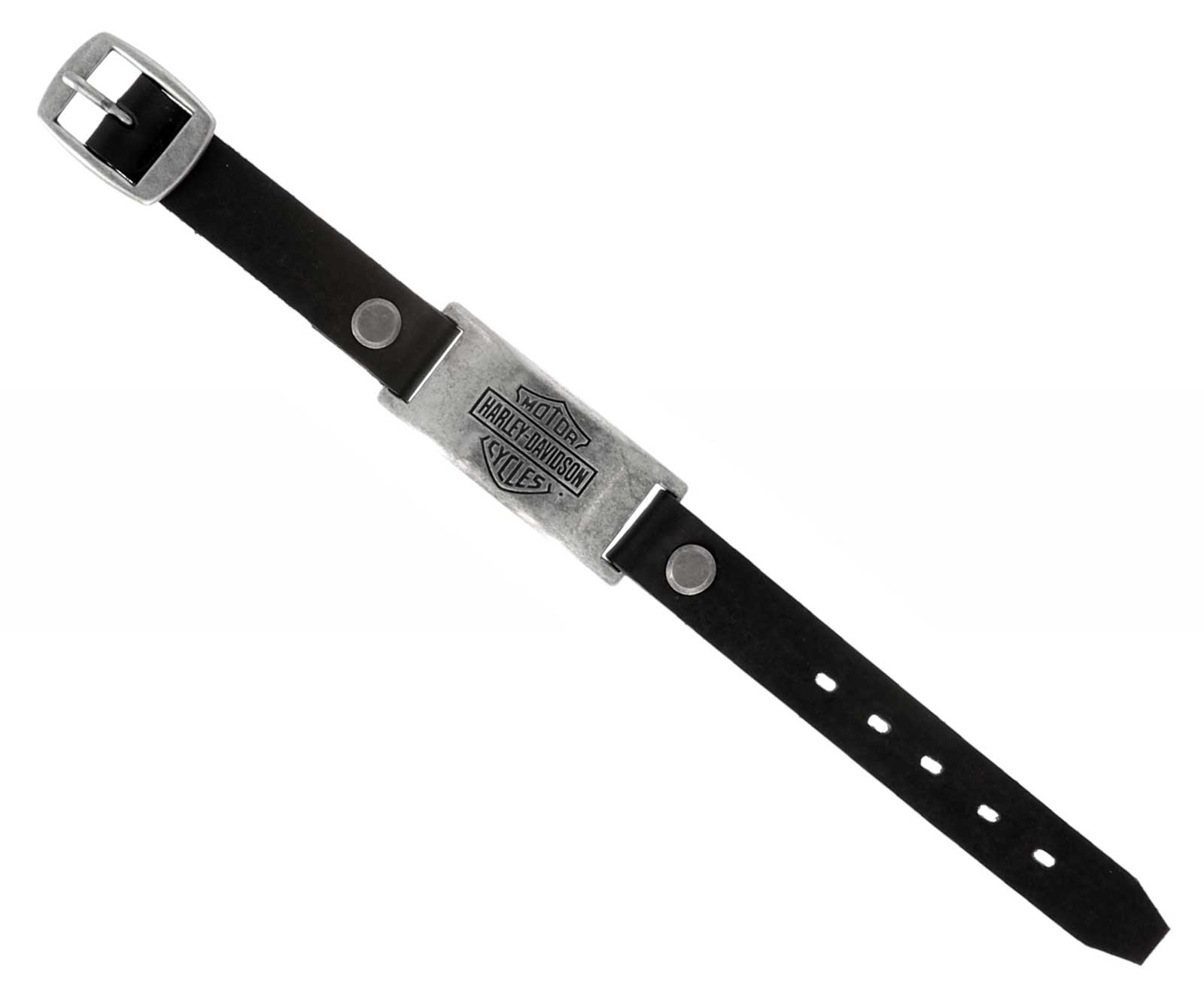 ハーレーダビットソン Bar & Shield l Plate Leather Cuff Harley-Davidson® Men's Bar & Shield Metal Plate Leather Cuff