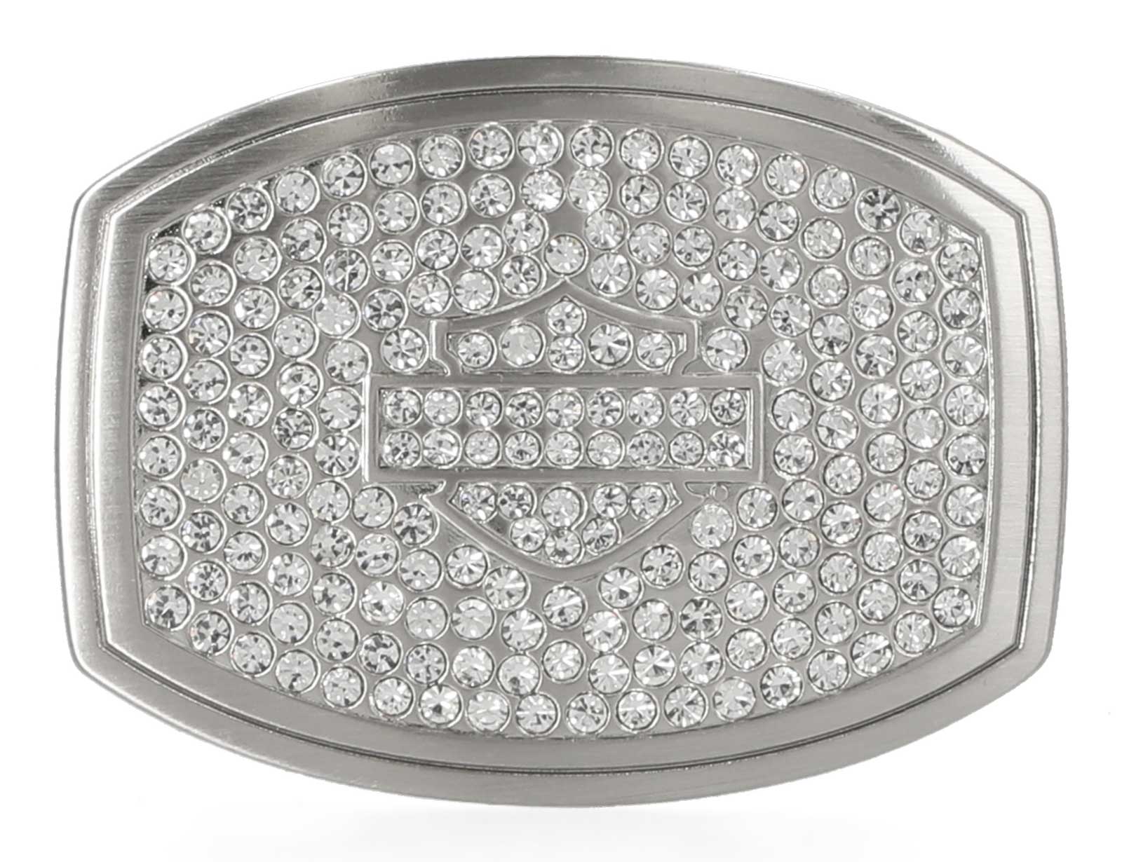 Harley-Davidson Women's Bar & Shield Embellished Belt Buckle – Brushed Nickle - Wisconsin Harley-Davidson