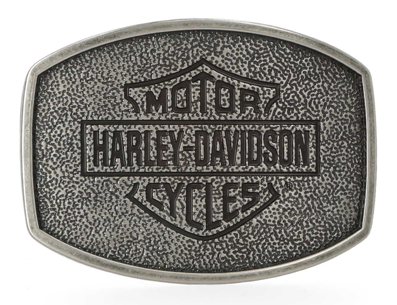 Harley-Davidson Men's Bar & Shield Plaque Belt Buckle, Antique Nickel Finish - Wisconsin Harley-Davidson