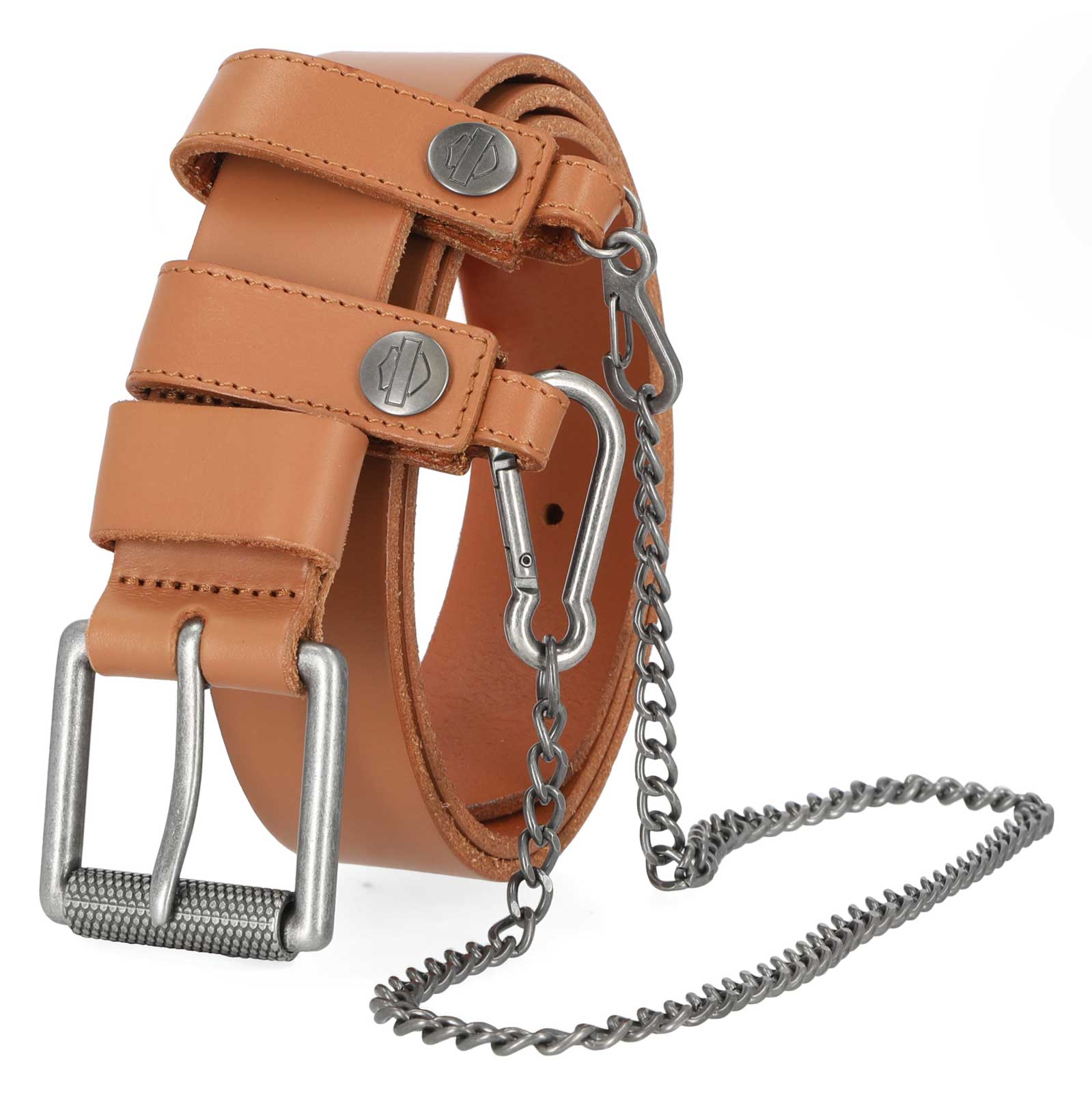 Harley-Davidson Women's Utility Fob Chain Genuine Leather Belt – Cashew - No Hassle Returns at Wisconsin Harley