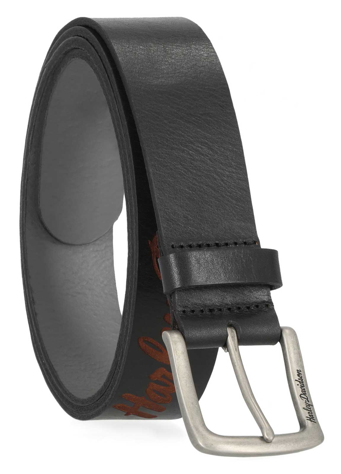 Harley-Davidson Women's Long Tail Laser Etch Genuine Leather Belt – Black - No Hassle Returns at Wisconsin Harley