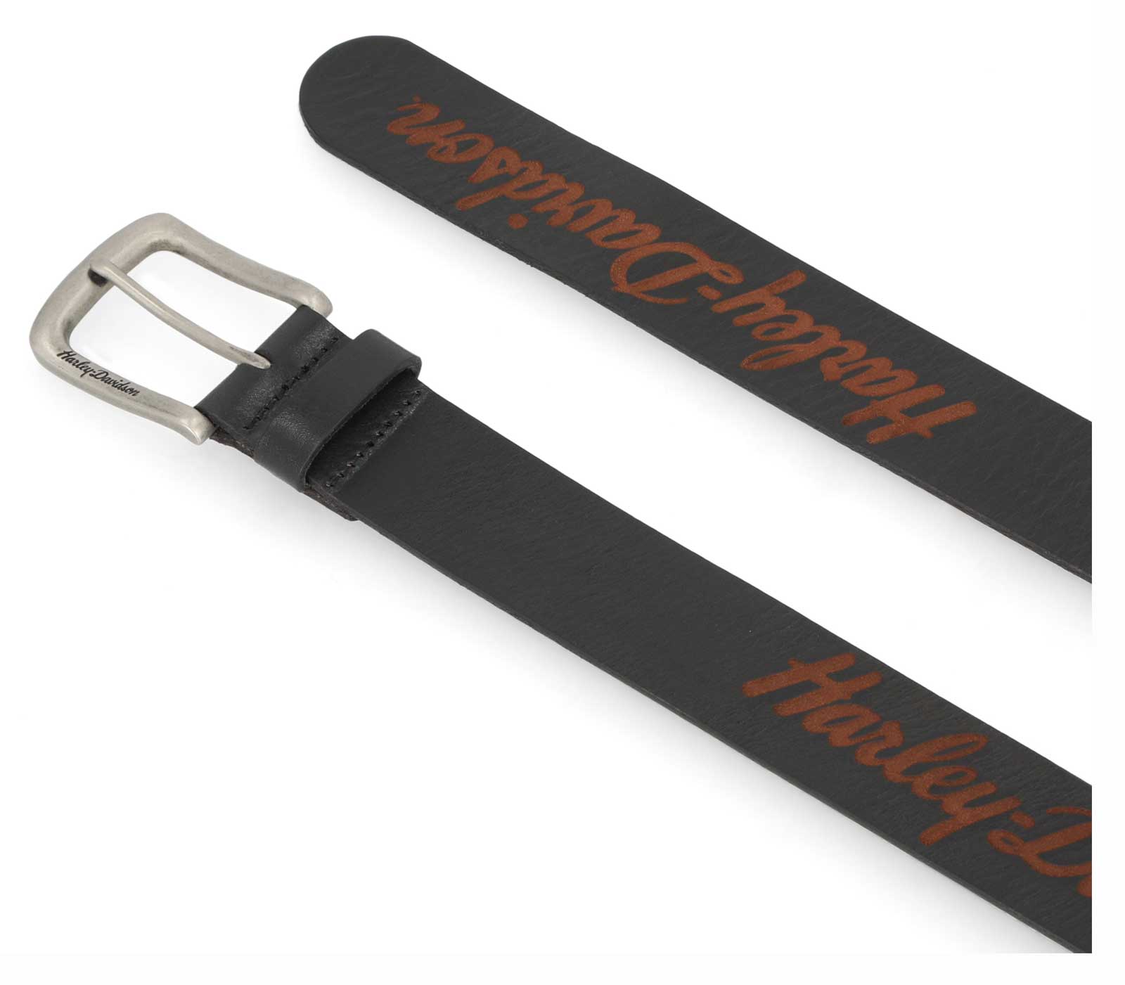 Harley-Davidson Women's Long Tail Laser Etch Genuine Leather Belt – Black - Largest Selection of Harley-Davidson Products