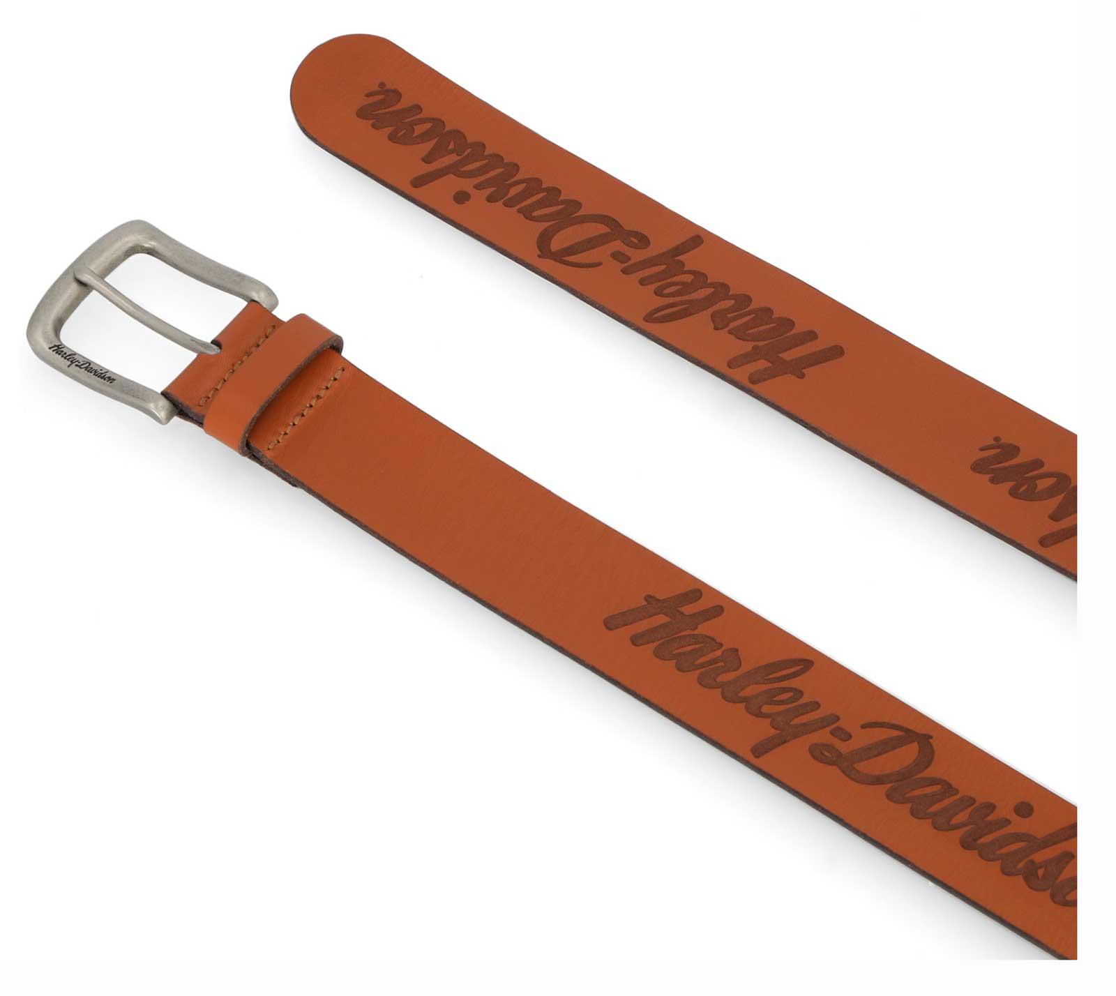Harley-Davidson Women's Long Tail Laser Etch Genuine Leather Belt – Cashew - Largest Selection of Harley-Davidson Products
